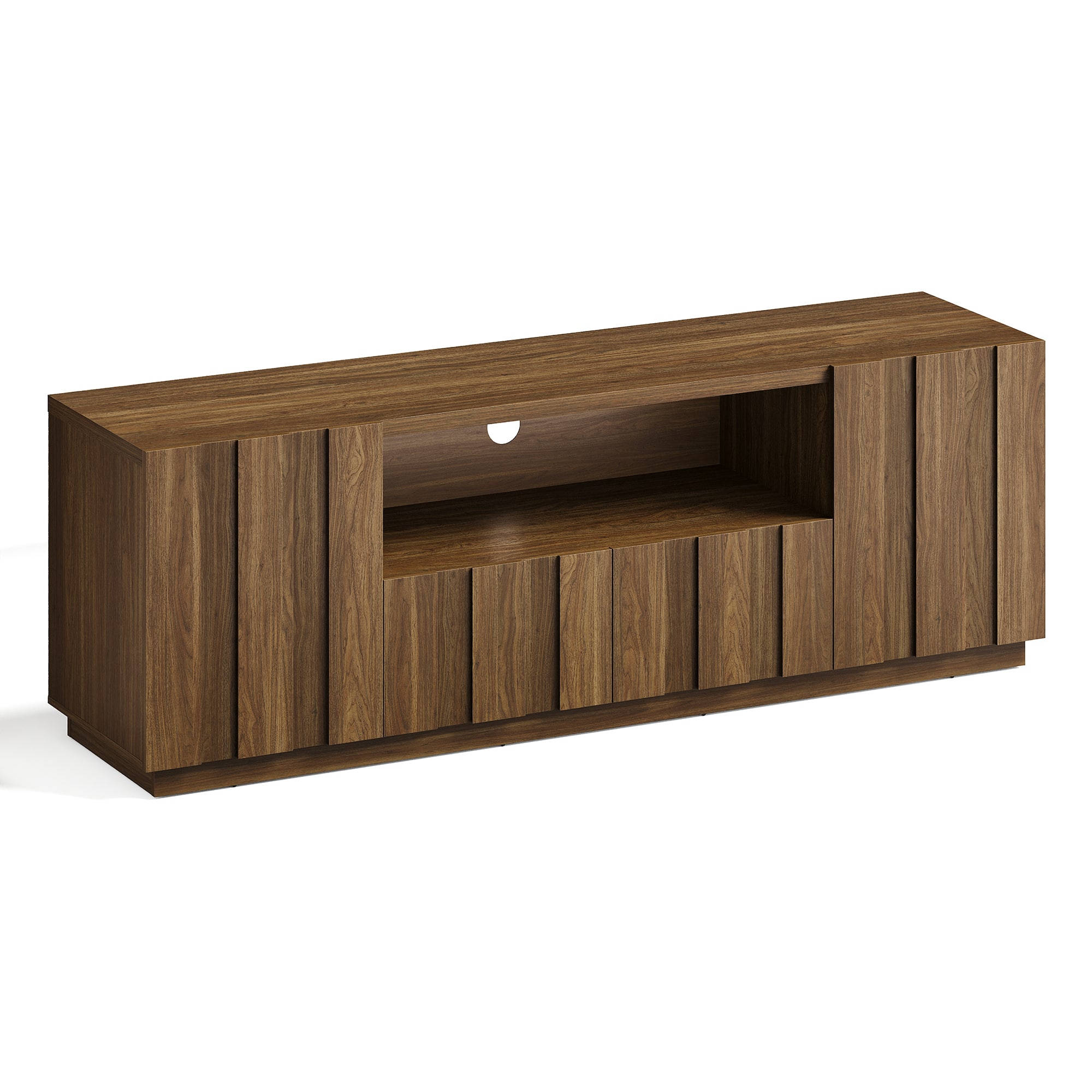 ModernMate - 78.7 In Fluted Mid-Century Modern TV Stand with Drawer and Cabinets TV Console for Living Room - Walnut price history on PriceWatchPro