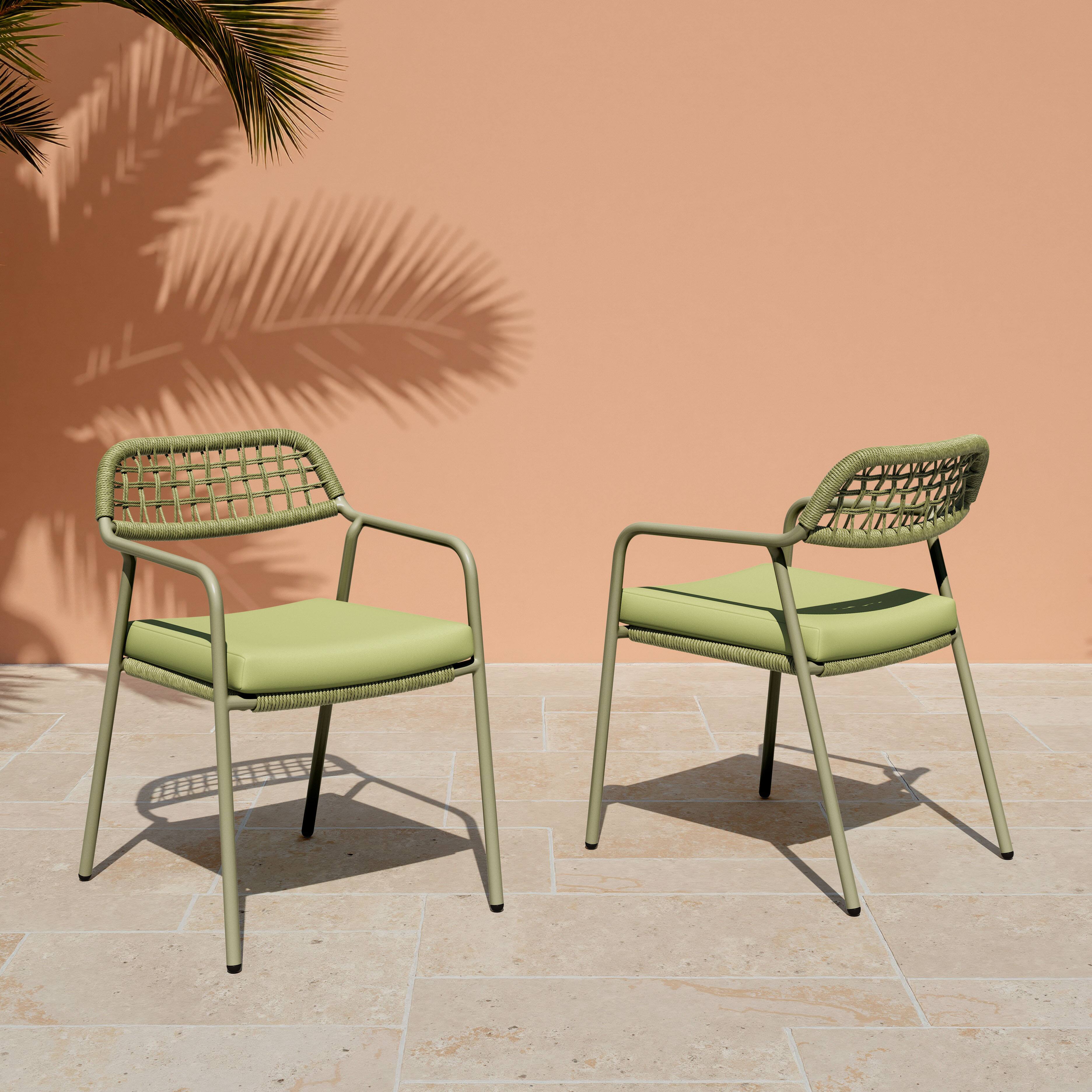 Angle. Hivvago - Rio Dining Chair (Set of 2) Green - Green.