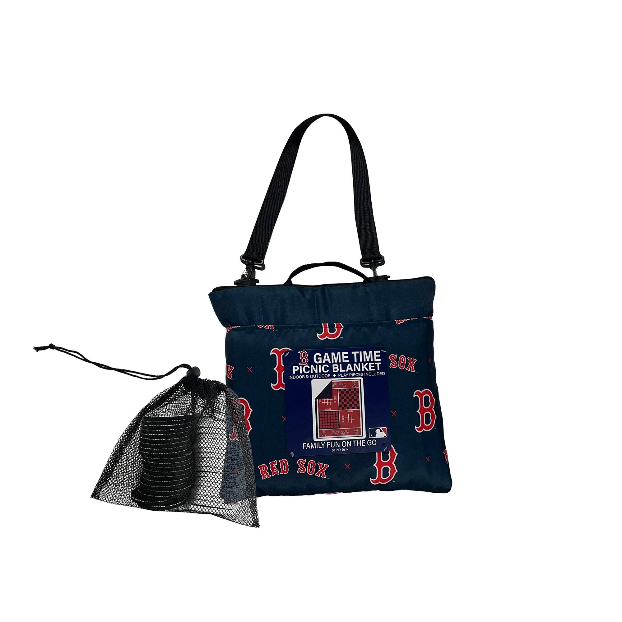 X B GAME TIME PICNIC BLANKET ILUUEO SOX WIDOLA . PA PRLES IS He 3 E x B FAMILY FUN ON THE GO COr x RED SOX x B