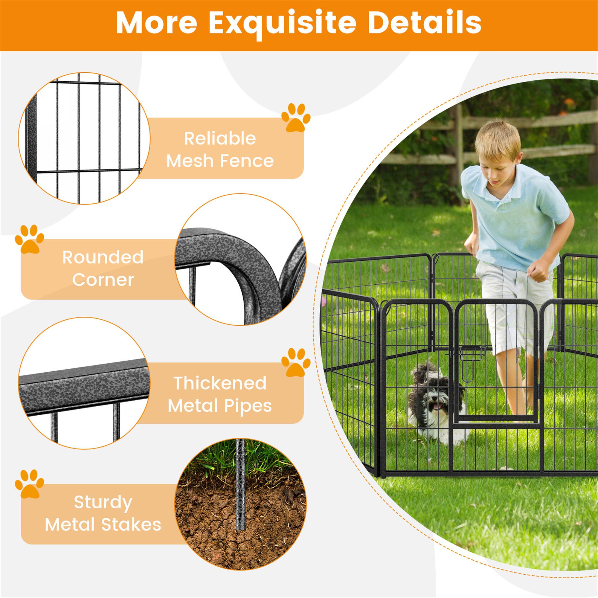 More Exquisite Details

- Reliable Mesh Fence
- Rounded Corner
- Thickened Metal Pipes
- Sturdy Metal Stakes