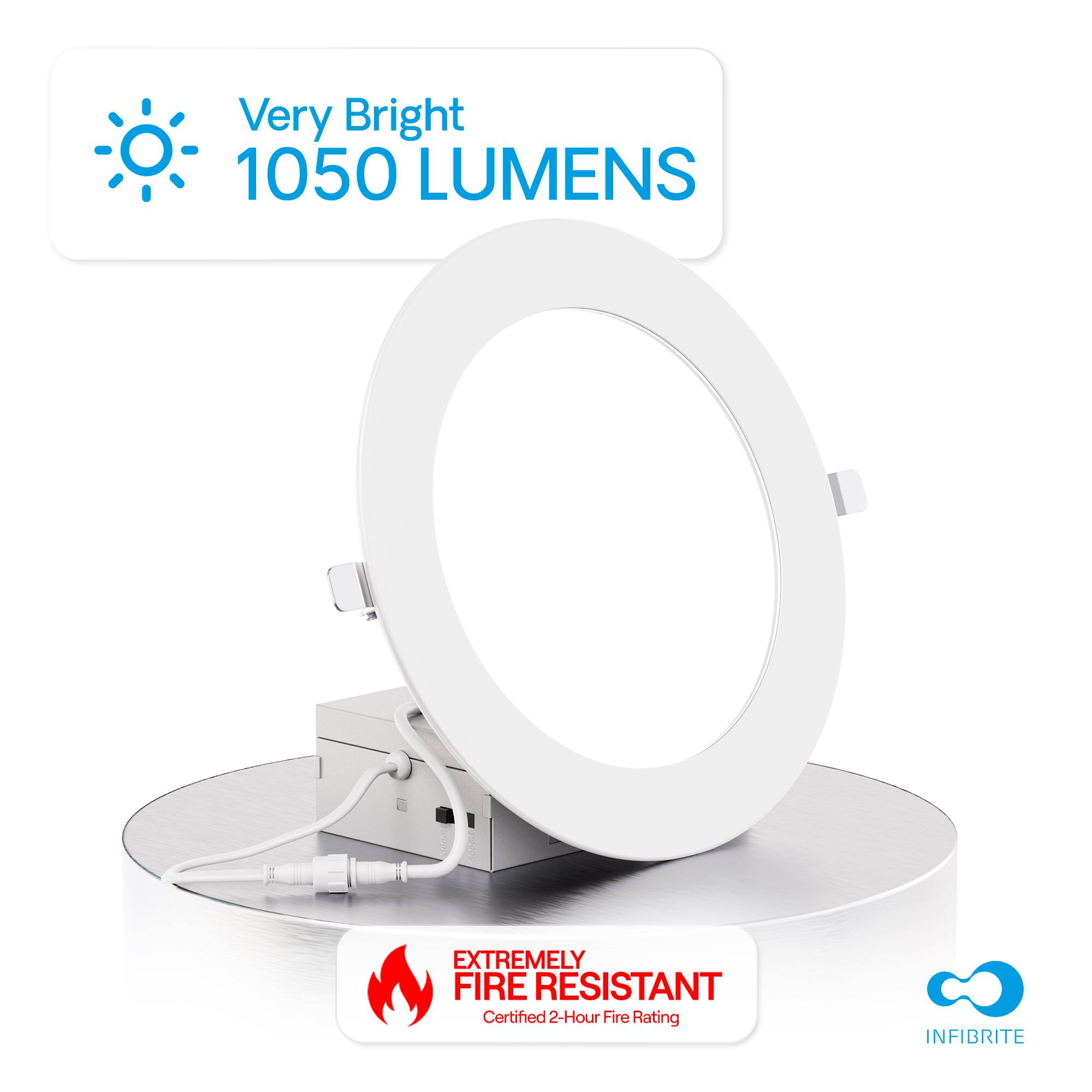 Very Bright 1050 LUMENS  
EXTREMELY FIRE RESISTANT  
Certified 2-Hour Fire Rating  
INFIBRITE