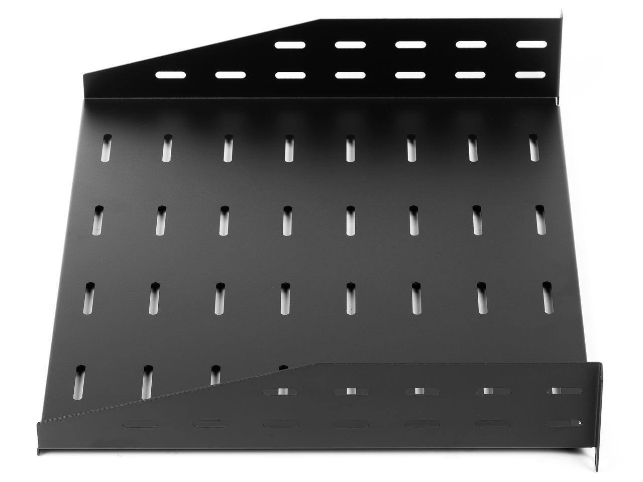 Alt View 1. Rosewill - Rosewill 2U 19-Inch Universal Vented Rack Mount Cantilever Server Cabinet Shelf 16-Inches Deep Black-RSA-2USHF00 - Black.