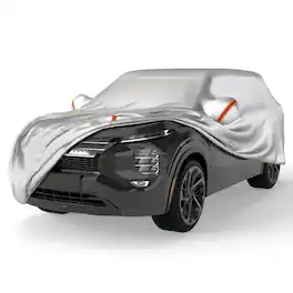 Mondawe - 200" Universal Fit SUV Car Cover with Mirror Pockets for Rain Sun UV Protection - Silver-200
