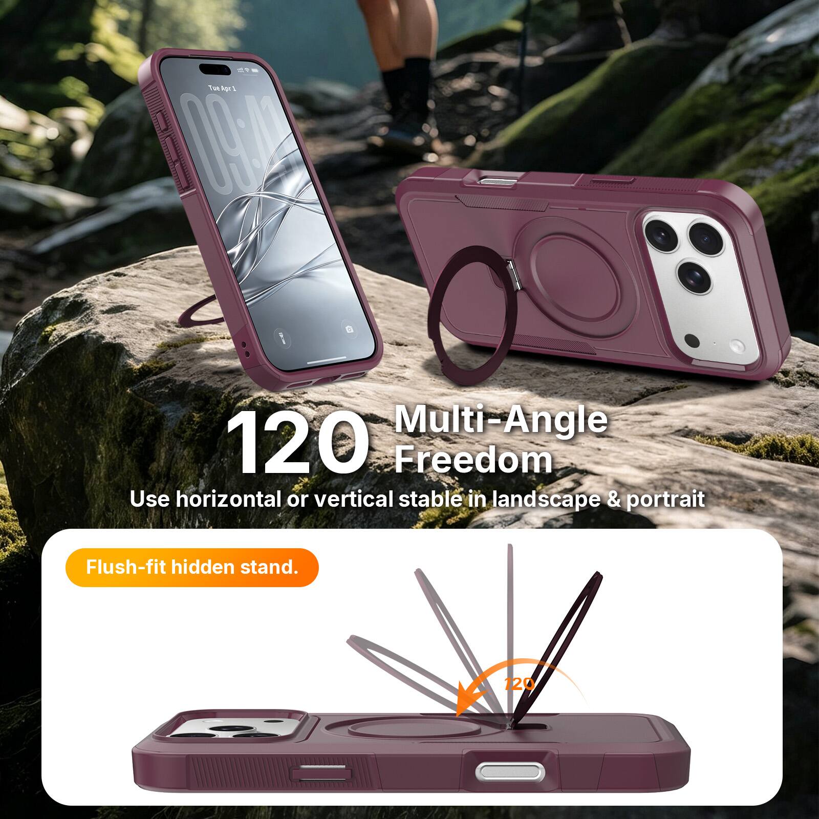 Tue Apr 1 mm V

Multi-Angle 120 Freedom
Use horizontal or vertical stable in landscape & portrait
Flush-fit hidden stand.