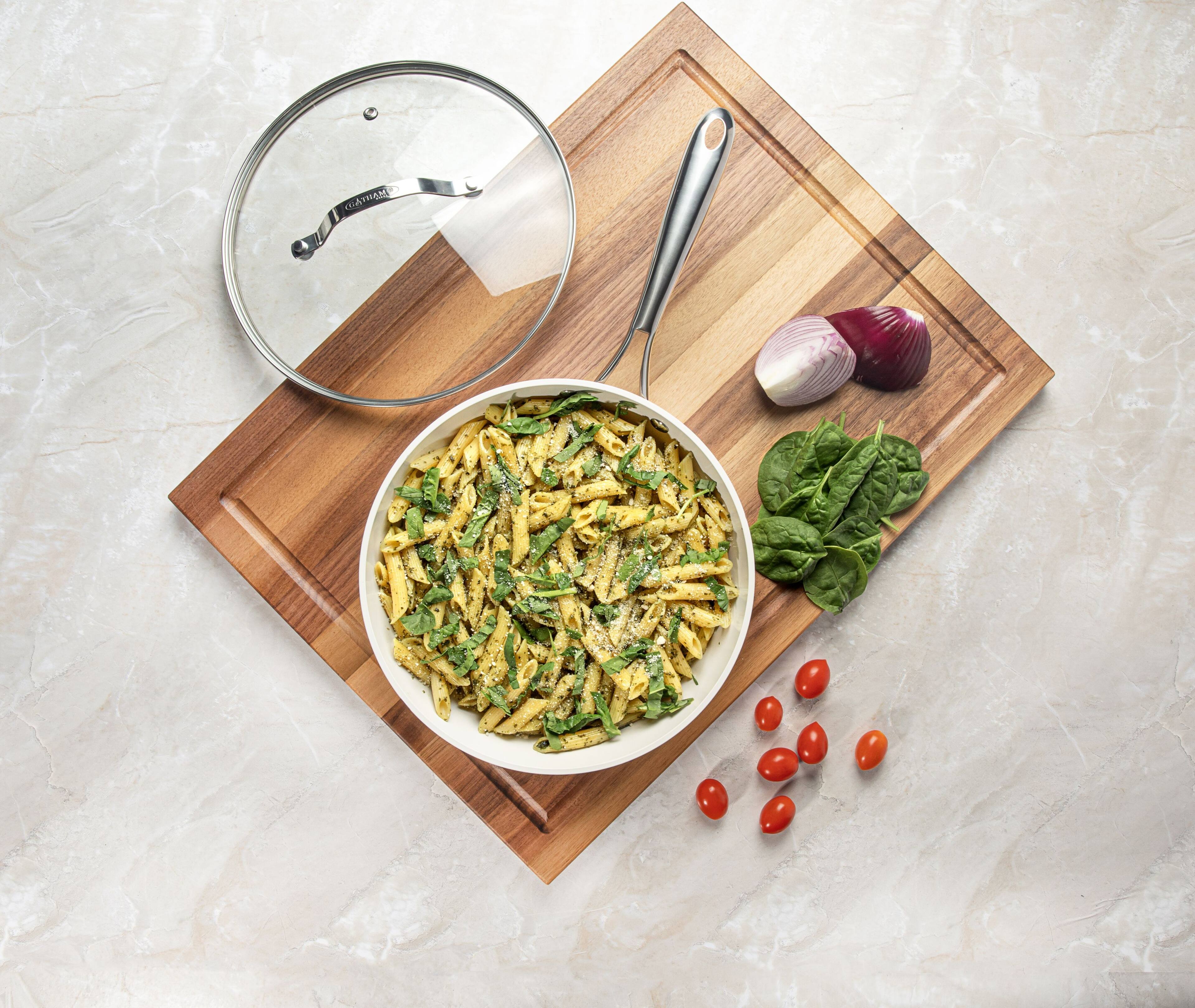 Alt View 4. Gotham Steel - Gotham Steel Hammered Cream 10'' Ultra Ceramic Nonstick Fry Pan with Lid - Cream.