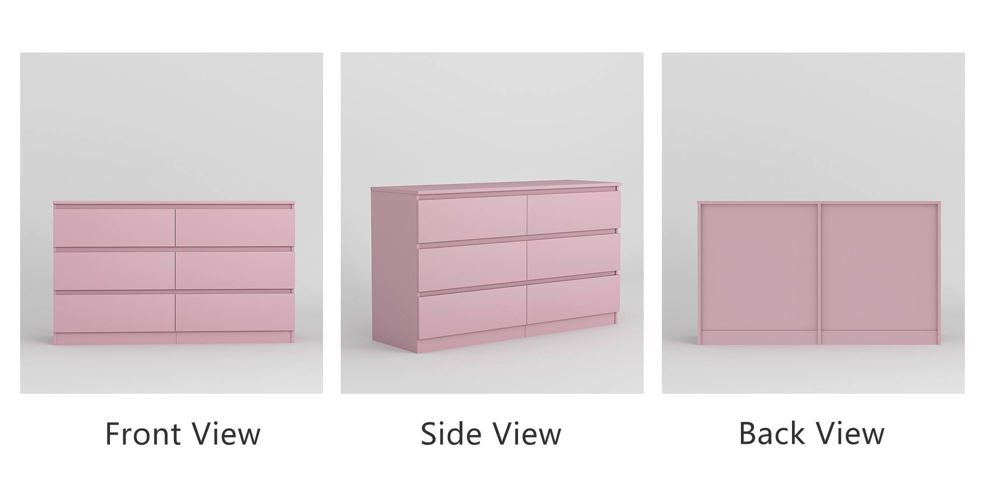 Front View  
Side View  
Back View