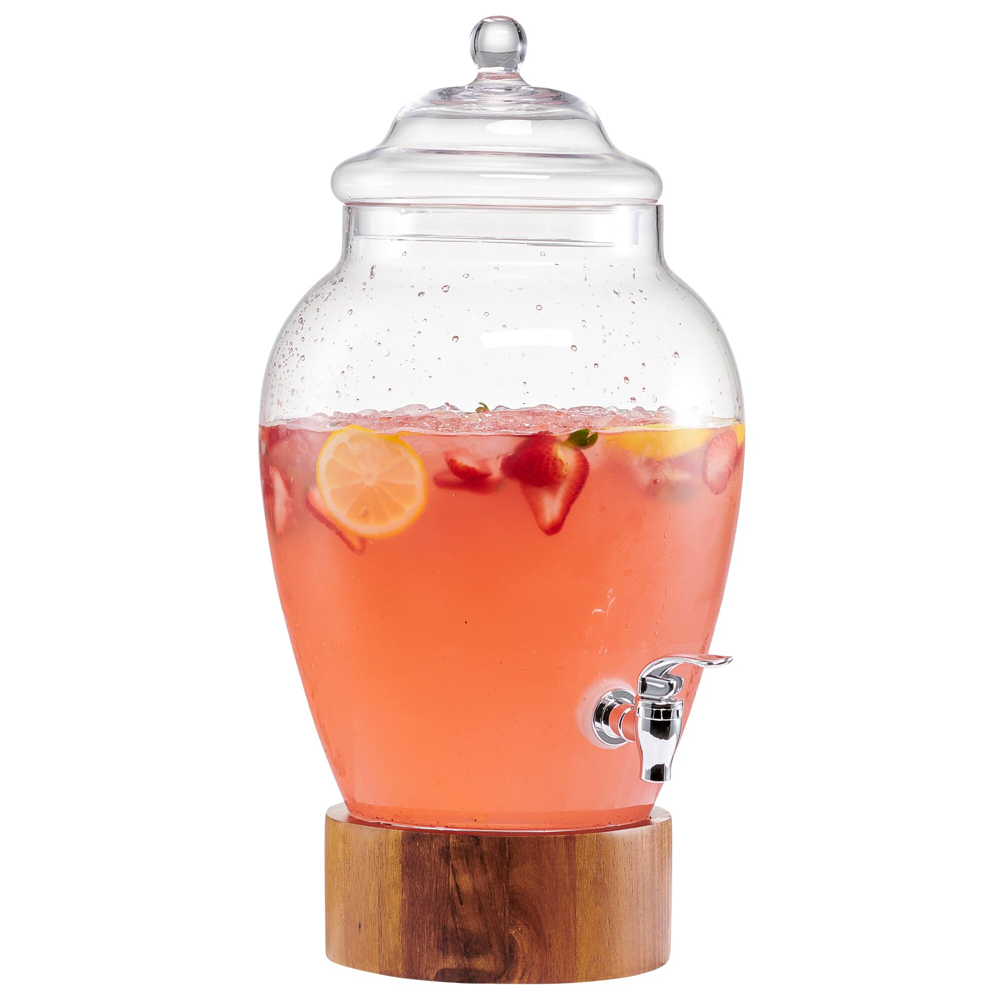 Angle. American Atelier - Madera Glass Beverage Dispenser 3 GAL - Clear.