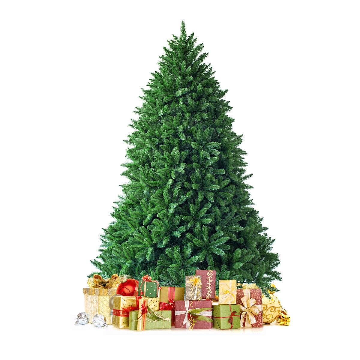 Ecooso - 5ft Artificial Fir Christmas Tree Pre-Lit with LED Lights and 600 Branch Tips - Green