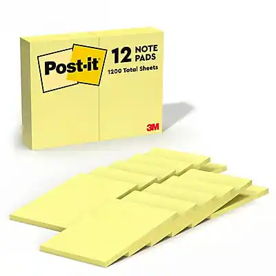 Post-it
12 Note Pads
1200 Total Sheets
3M