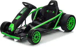 GARVEE - 24V Go Kart for Kids 8-12 Years, 300W*2 Extra Powerful Motors, 9Ah Large Battery 8.1MPH High Speed Drifting - Green