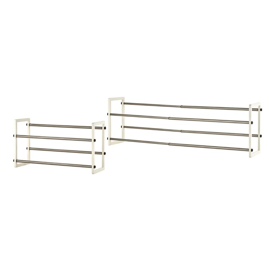 TRINITY BASICS 2 Tier Expandable Shoe Rack 2 Pack White TBFPNC-24062 ...