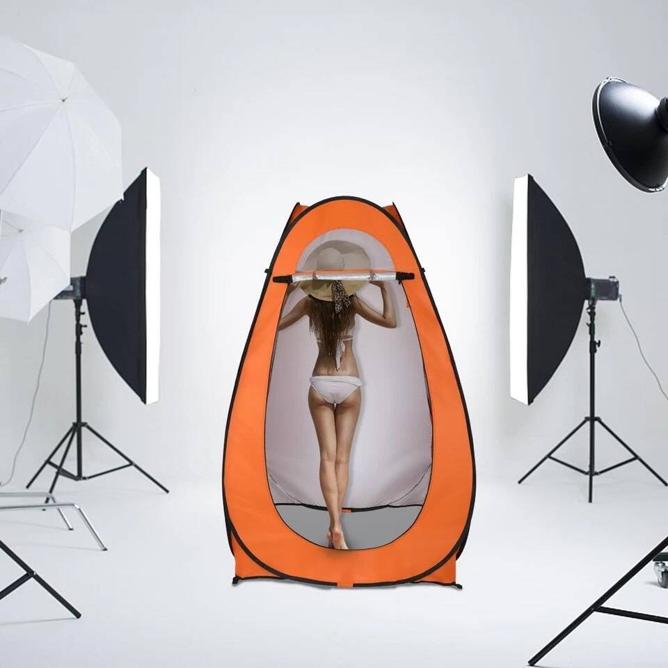 Alt View 1. Home Collection - Portable Pop-up Camping Toilet Shower Privacy Tent Orange - Orange.