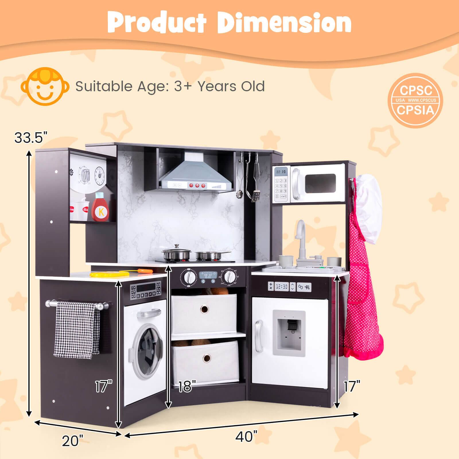 Product Dimension

Suitable Age: 3+ Years Old

CPSC USA www.cpsc.gov CPSIA

33.5"  
17"  
18"  
20"  
40"