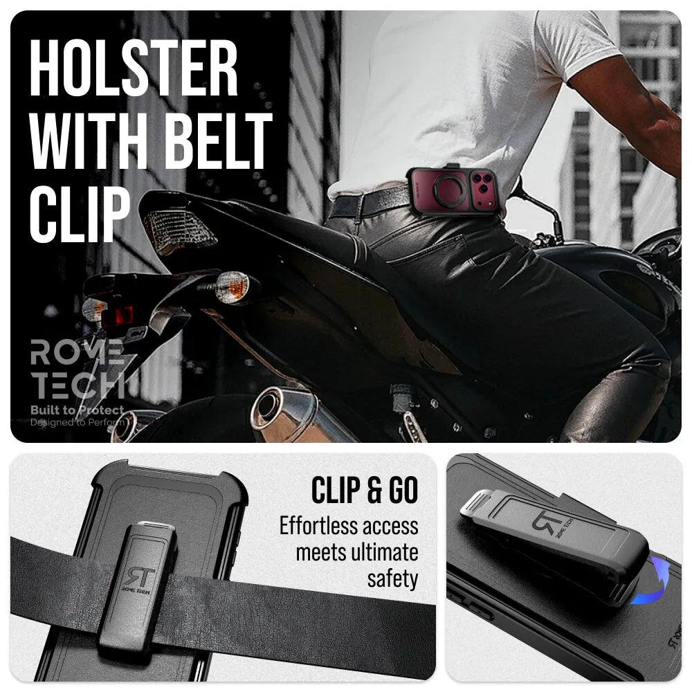 HOLSTER WITH BELT CLIP

ROVE TECH
Built to Protect
Designed to Perform

CLIP & GO
Effortless access meets ultimate safety