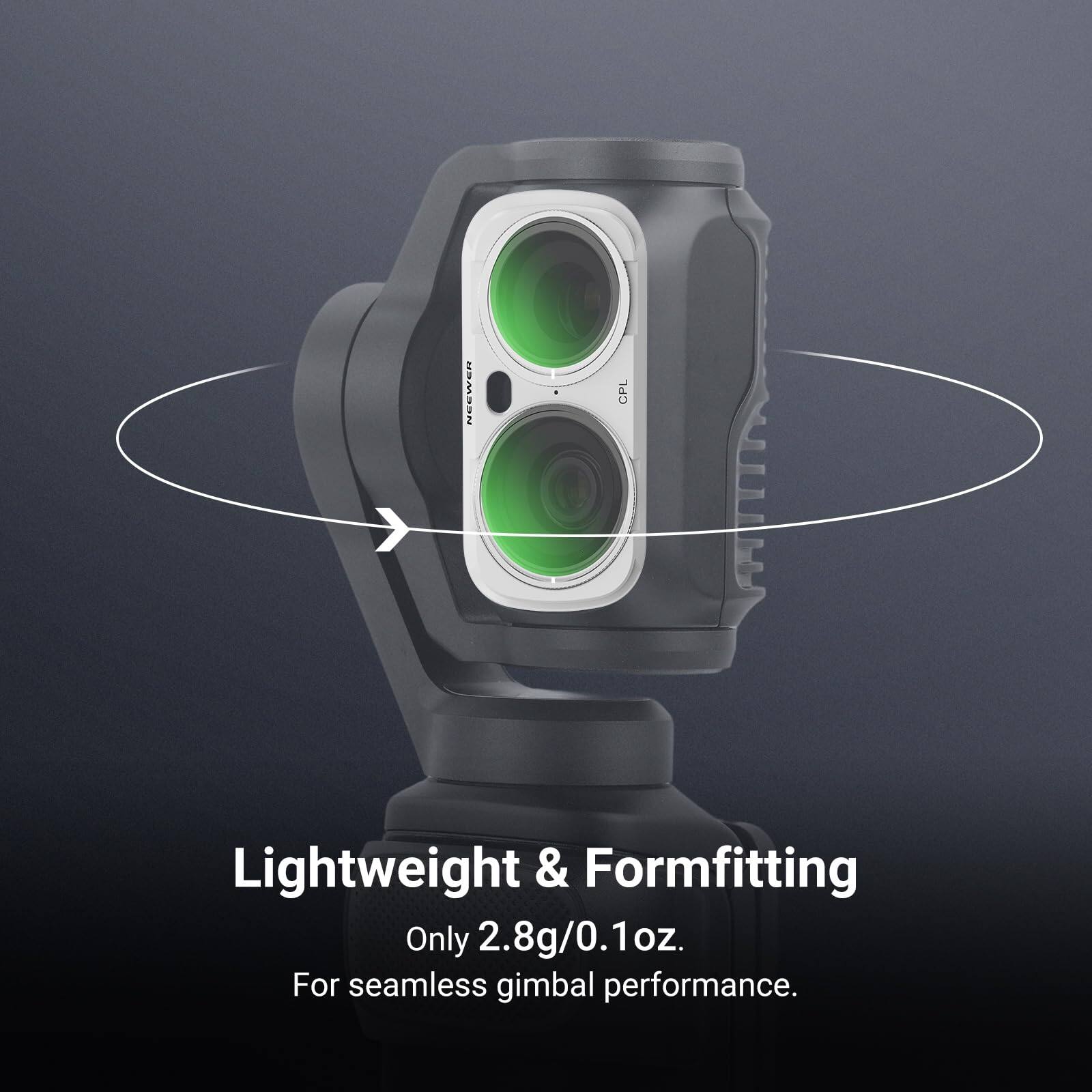 NEEWER  
CPL  
Lightweight & Formfitting  
Only 2.8g/0.1oz.  
For seamless gimbal performance.