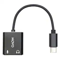 Front. MOVO - Movo USBC-AC2 TRS Mic. to USB-C Stereo Audio Sound Card.