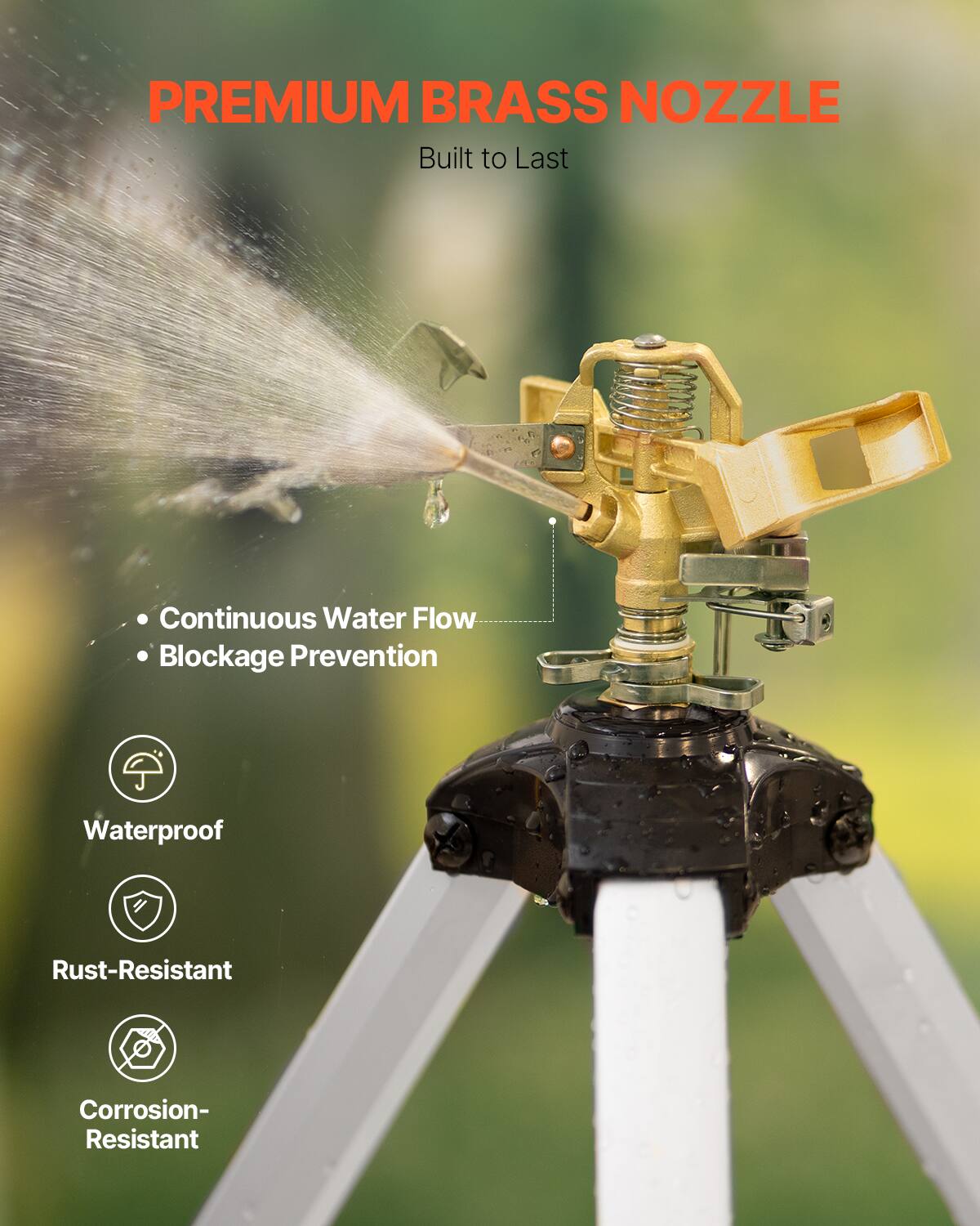 PREMIUM BRASS NOZZLE  
Built to Last  

- Continuous Water Flow  
- Blockage Prevention  
- Waterproof  
- Rust-Resistant  
- Corrosion-Resistant