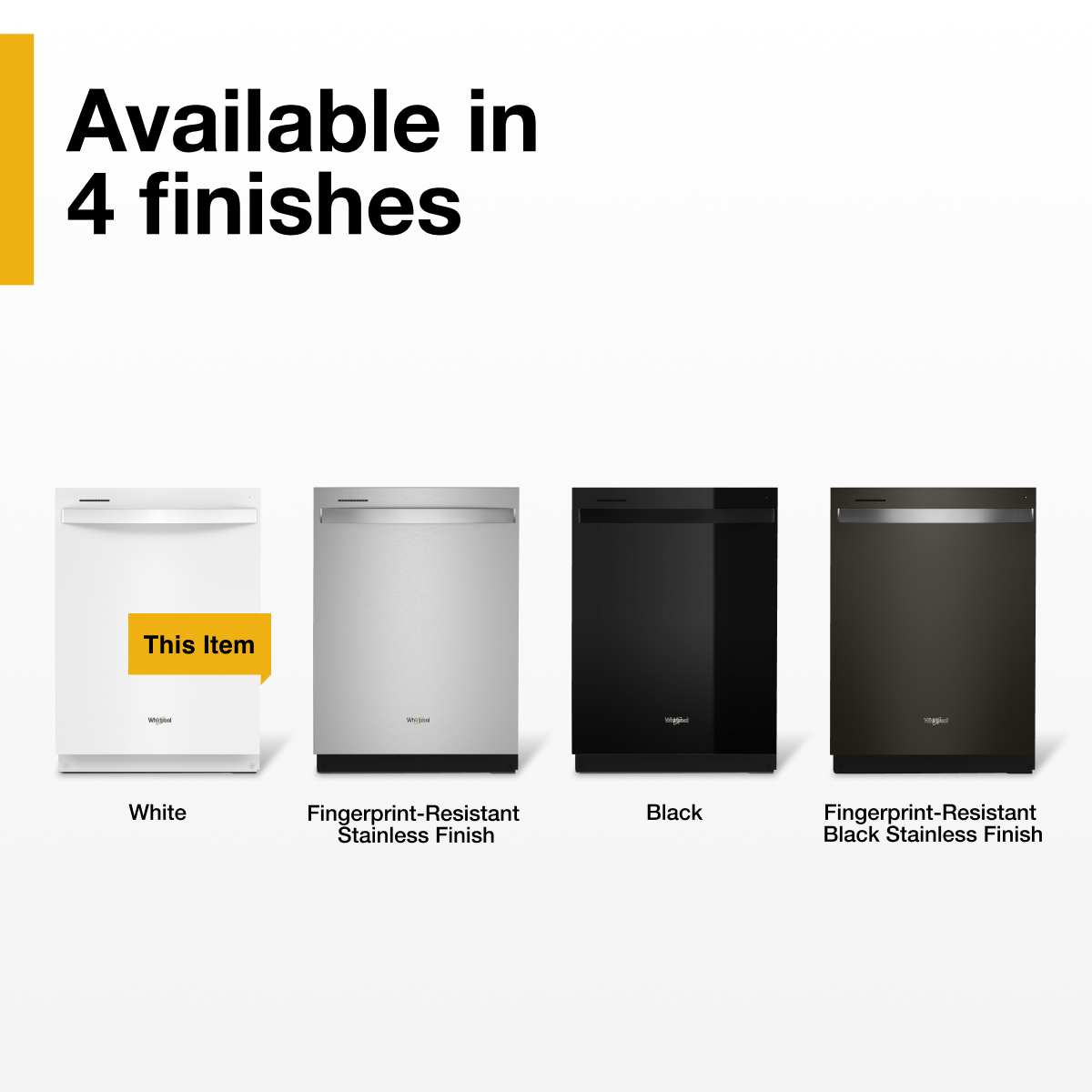 Available in 4 finishes

- White
- Fingerprint-Resistant Stainless Finish
- Black
- Fingerprint-Resistant Black Stainless Finish

This Item