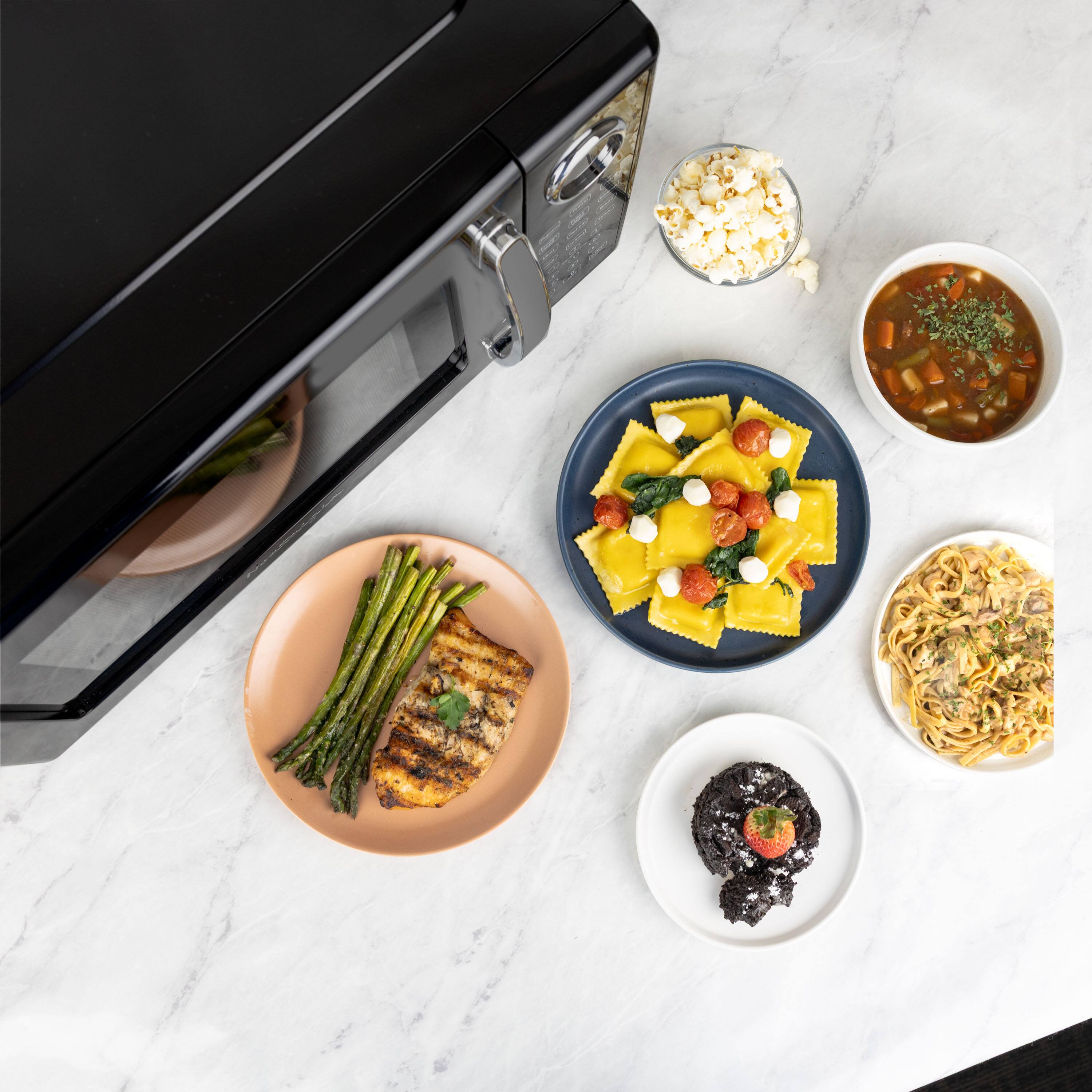 Alt View 6. Nostalgia - Retro 1.1  cu. ft. Countertop Microwave Oven - Black - Black.