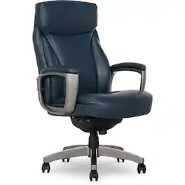 La-Z-Boy - Arcadian Ergonomic Bonded Leather Swivel Executive Chair, (51447) - Blue