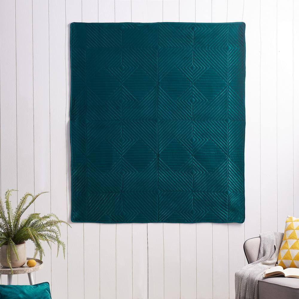 Alt View 1. Barefoot Bungalow - Greenland Home Fashions Barefoot Bungalow Riviera Velvet Accessory Throw - 50x60", Teal - Teal.