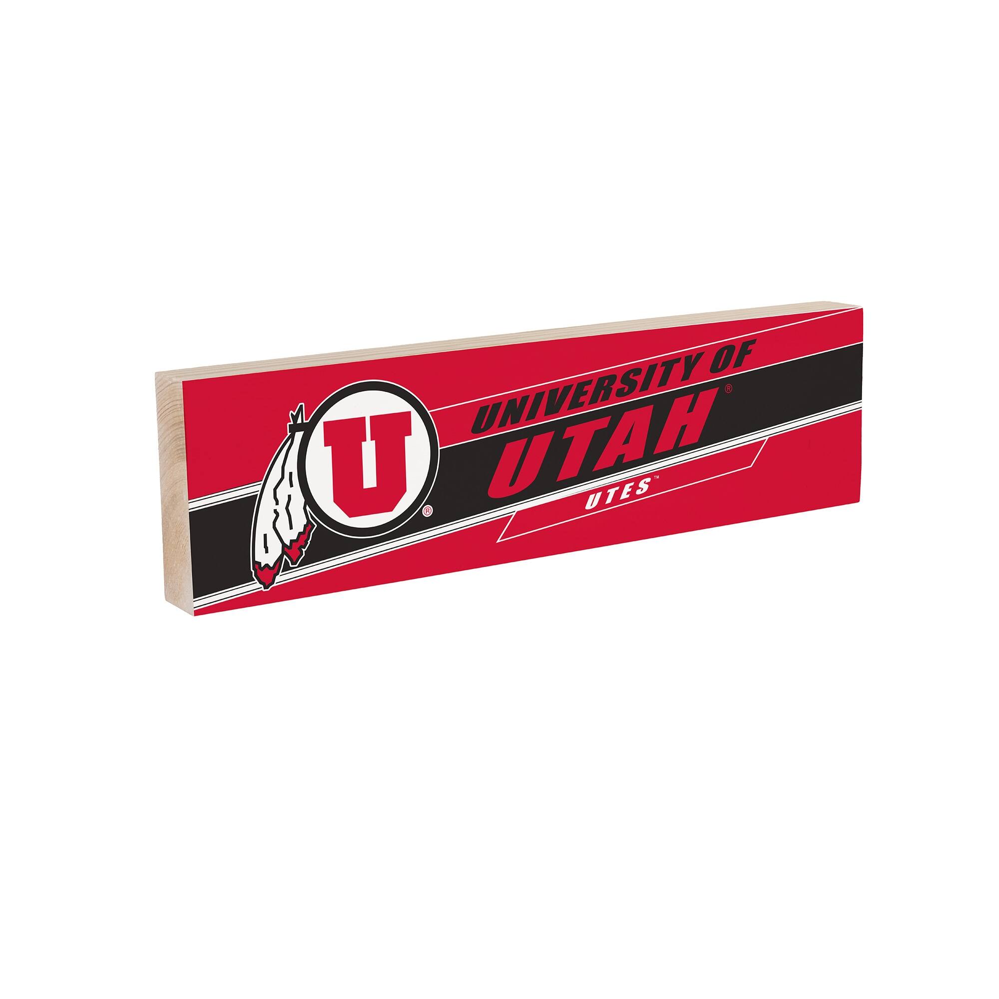 Evergreen Enterprises Utah Utes 5" x 18" Shadow Logo Wood Mantle Sign ...
