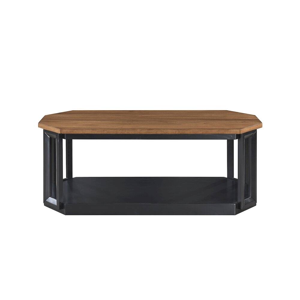 Back. New Classic Furniture - Decker 3-Piece Wood Occasional Table Set in Black/Brown - Black/Brown.