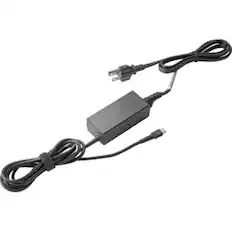 Front. HP - HP USB-C Power Adapter Black - 45W Max Power Output - Compatible w/ Chromebook x360 & Notebook Pro x2 - USB Interface - Black.