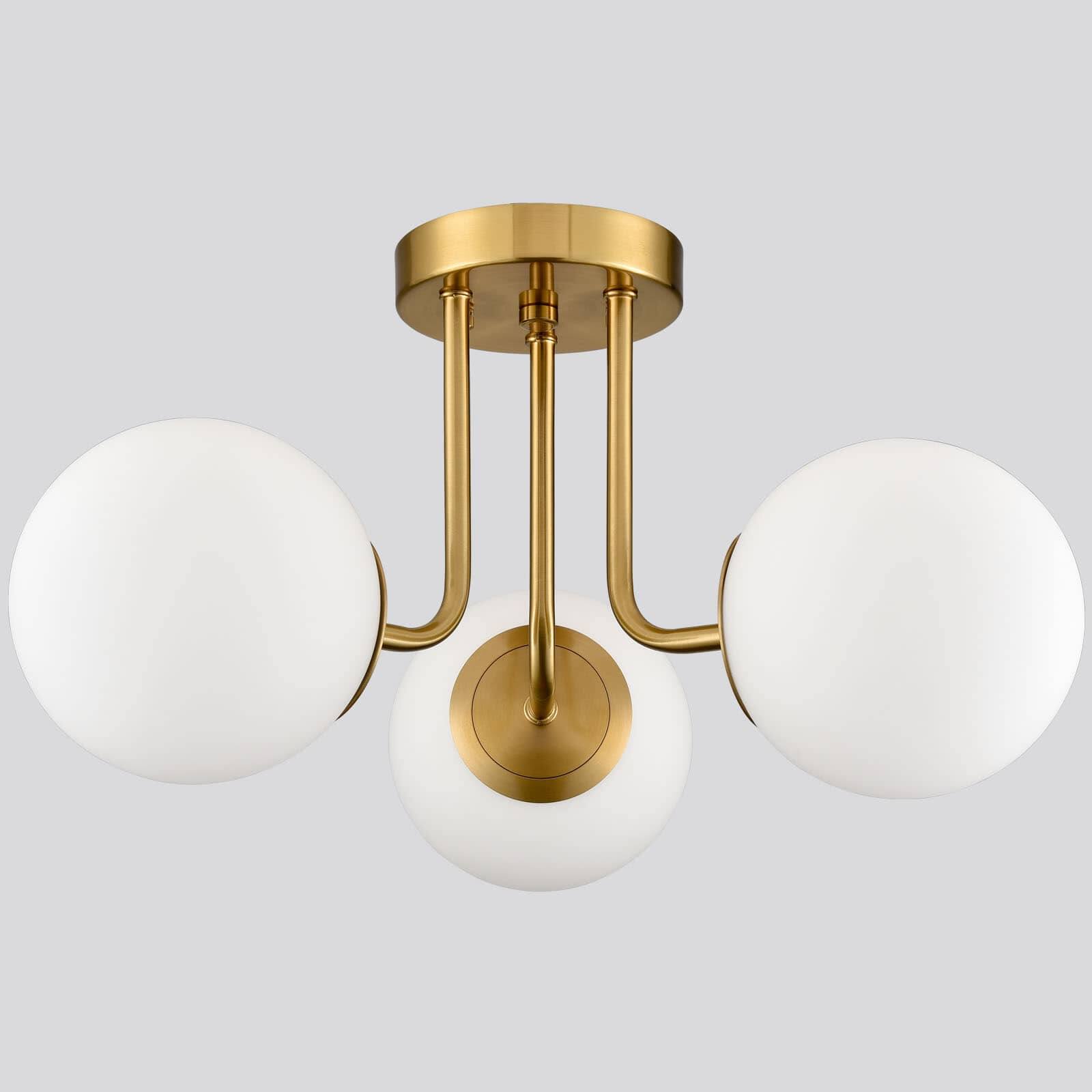 Angle. MOOSE - Modern Globe Ceiling Light - 3 Light - Gold.