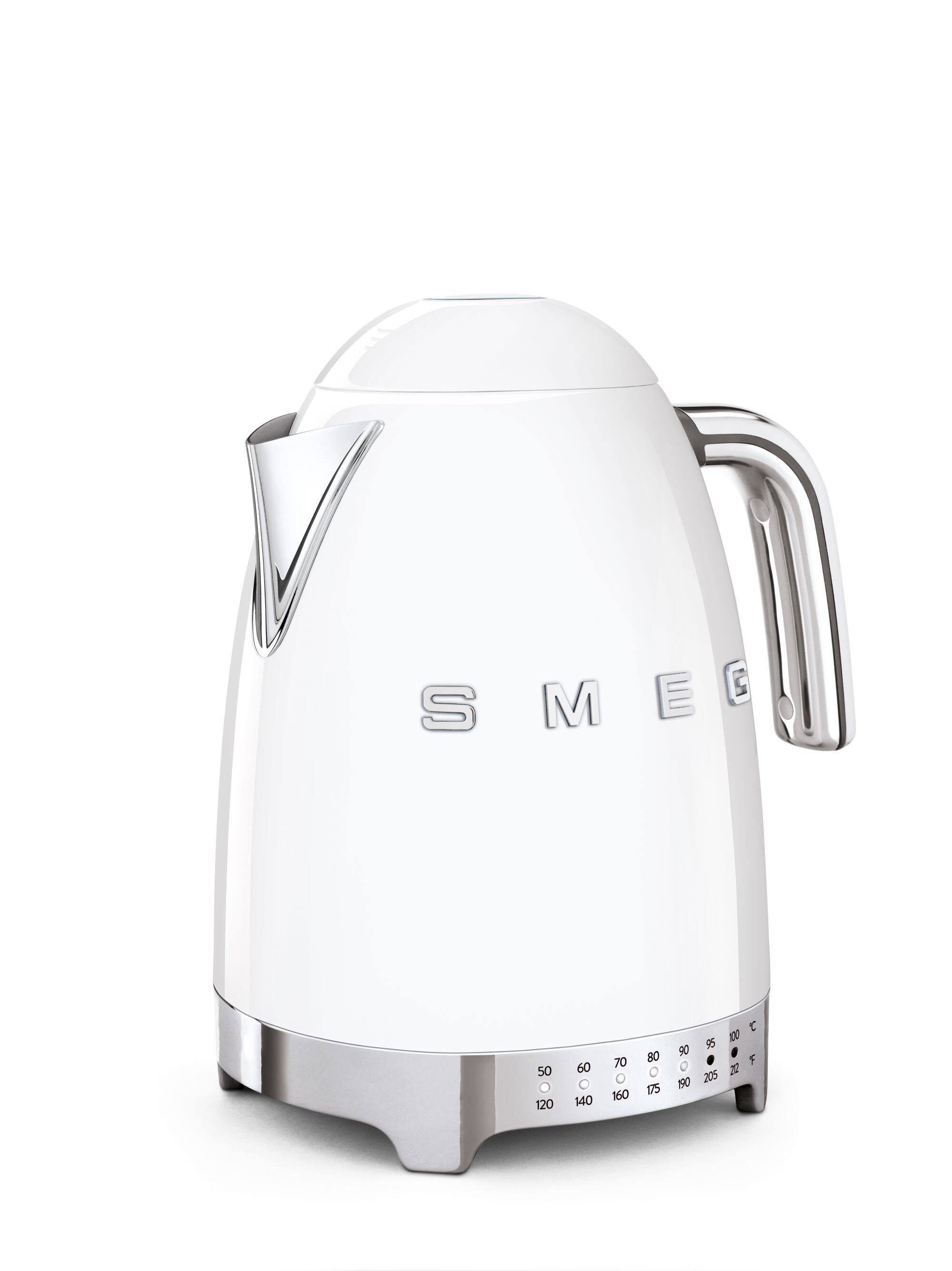 Angle. SMEG - KLF04 7-Cup Variable Temperature Kettle - White.
