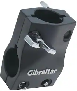 Gibraltar Hardware - Road Series 1.5" Black Drum Rack T Clamp, Two-Piece Shell Design, Connects Rack Bars at 90 Degree Angle