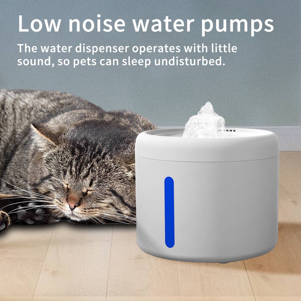 Runesay- 2L Pet Fountain Automatic Cat Water Fountain Dog Water Dispenser with Circulating Filters Gifts for Multiple Pets- White