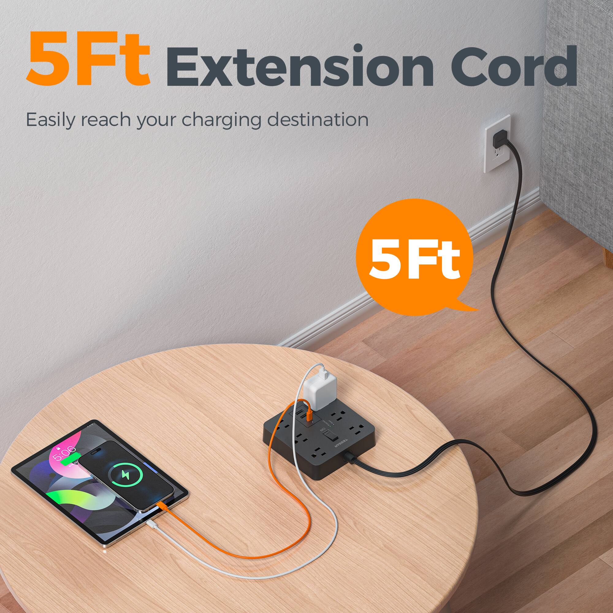 5Ft Extension Cord
Easily reach your charging destination

5Ft
