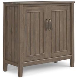 Simpli Home - Lev Low Storage Cabinet - Smoky Brown