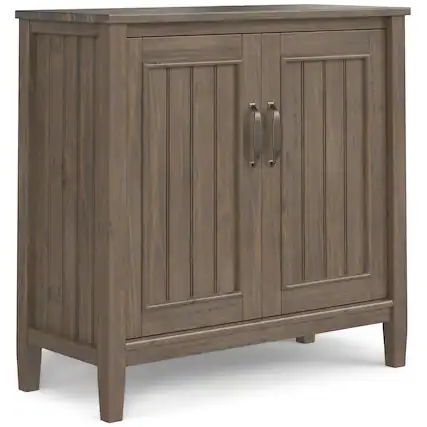 Simpli Home - Lev Low Storage Cabinet - Smoky Brown