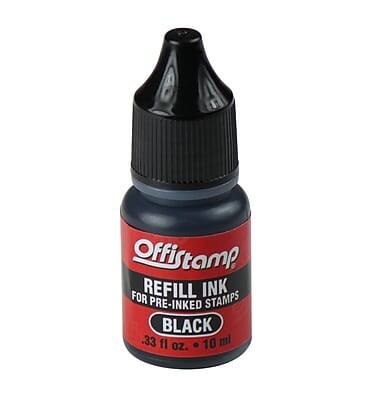 Offistamp  
REFILL INK FOR PRE-INKED STAMPS  
BLACK  
.33 fl oz. 10 ml