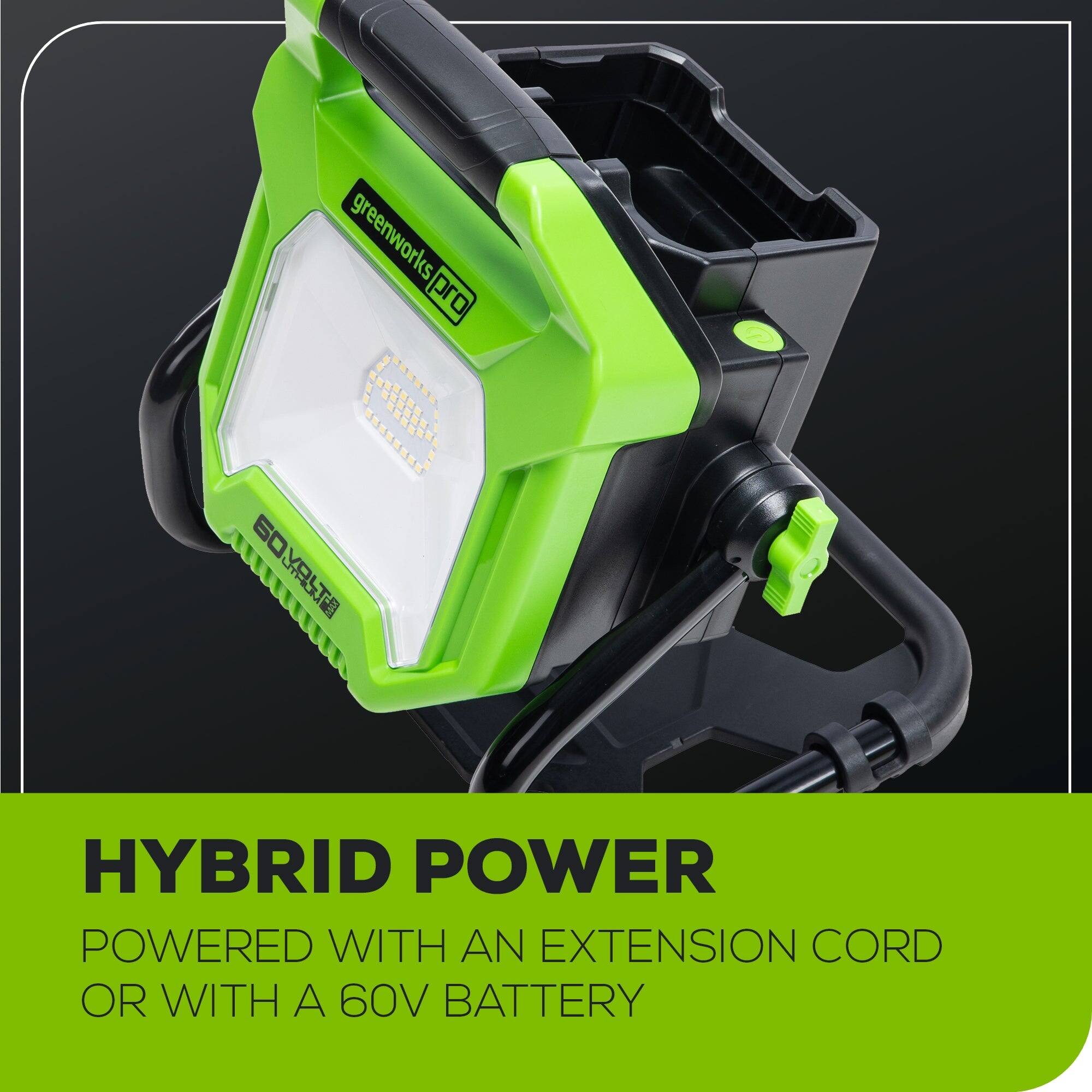 greenworks pro L  
LH-PSI 60  
HYBRID POWER  
POWERED WITH AN EXTENSION CORD OR WITH A 60V BATTERY