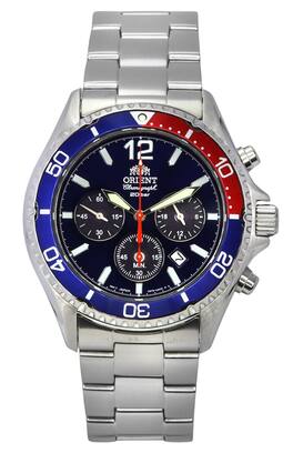 Orient - Chronograph Stainless Steel Dial Solar Diver's RA-TX0201L10B 200M Men's Watch - Black