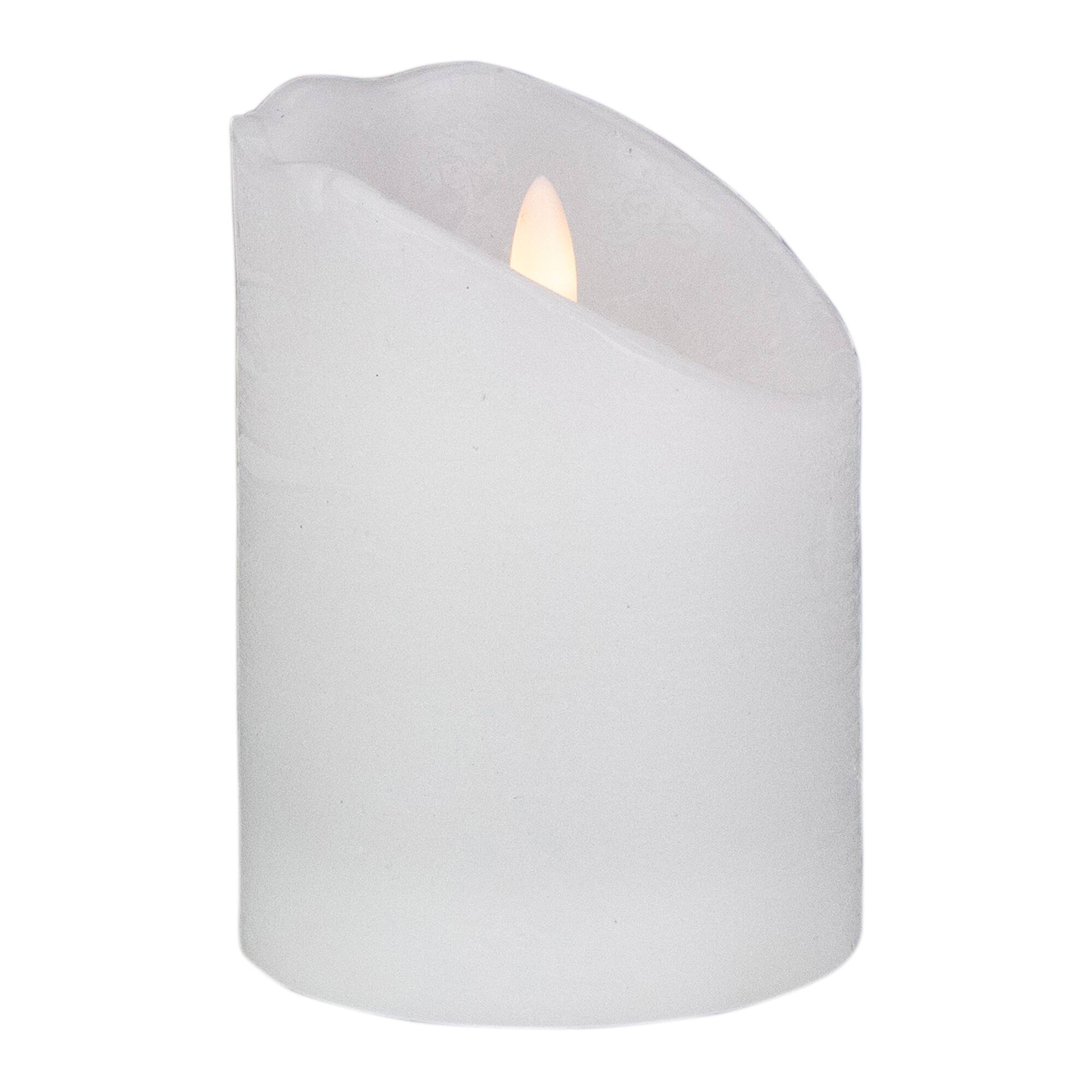 Alt View 4. Northlight - 4" LED White Flameless Battery Operated Wax Candle - White.