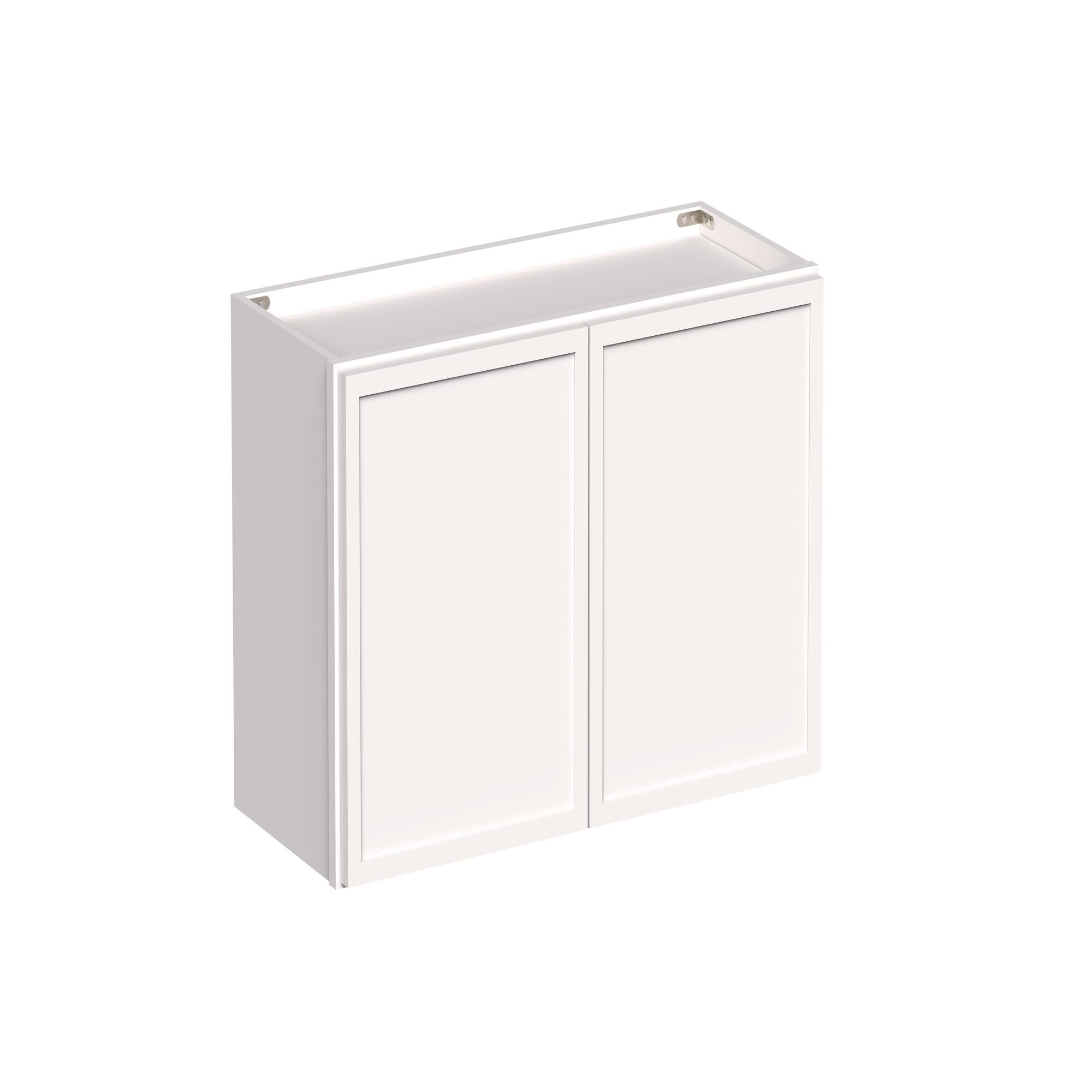 Angle. Boyel Living - 30-in W x 18-in H x 12-in D Slim Shaker RTA Kitchen Wall Cabinet with Soft-Close - Snow White.