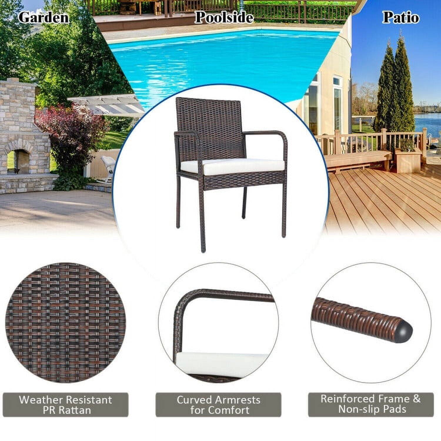 Garden Poolside Patio Weather Resistant PR Rattan Curved Armrests for Comfort Reinforced Frame & Non-slip Pads