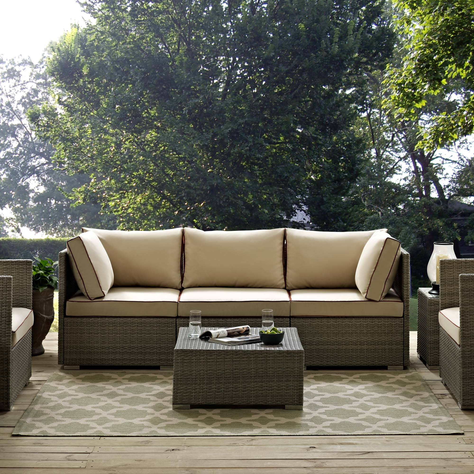 Back. Modway - Cerelia Moroccan Trellis Indoor and Outdoor Area Rug - Beige and Light Green.