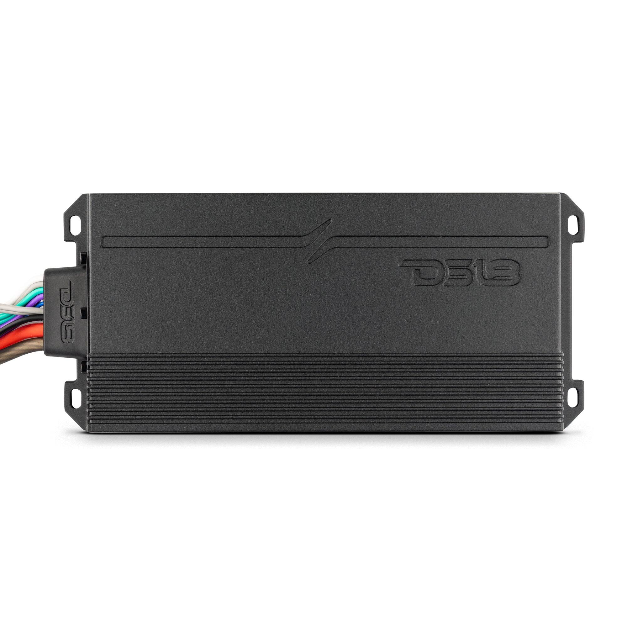DS18 Audio - 4-Channel Marine and Powersports Class D Car Amplifier With IPX7 Rating | 4 x 120W RMS at 4 Ohm - Black