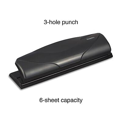 3-hole punch  
6-sheet capacity
