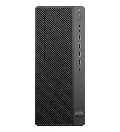 Front. HP - HP Z1 G5 Tower Core i5-8500 3.0GHz, 16GB, 512GB SSD, Internal Wi-Fi, Windows 11 Pro (Refurbished) - Black.