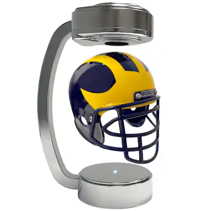 Front. Pegasus - Michigan Wolverines Chrome Base Mini Hover Helmet - Navy.