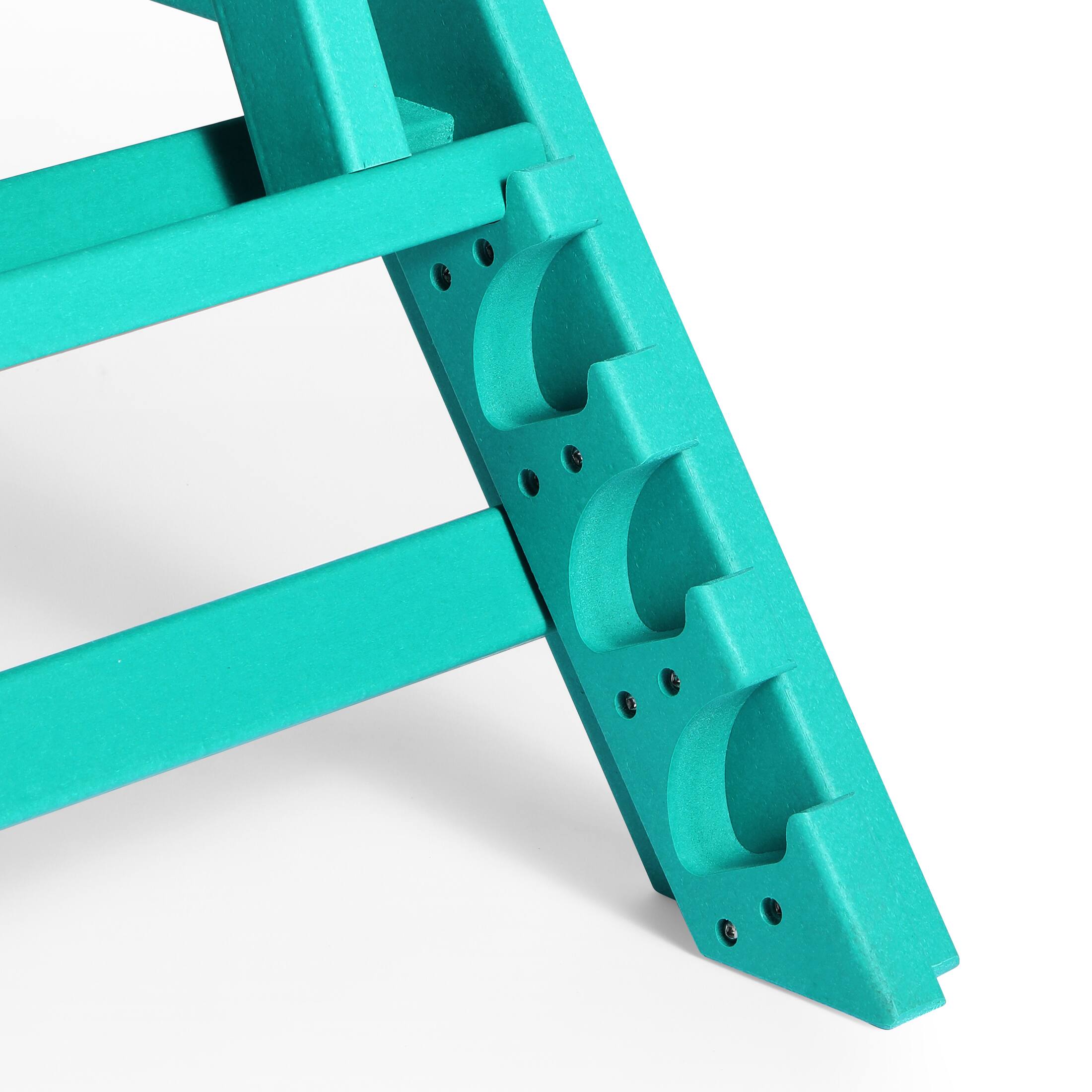 Alt View 5. WestinTrends - WestinTrends Malibu 3 piece Set Poly Adirondack Outdoor Chaise Lounges with Side Table - Turquoise.