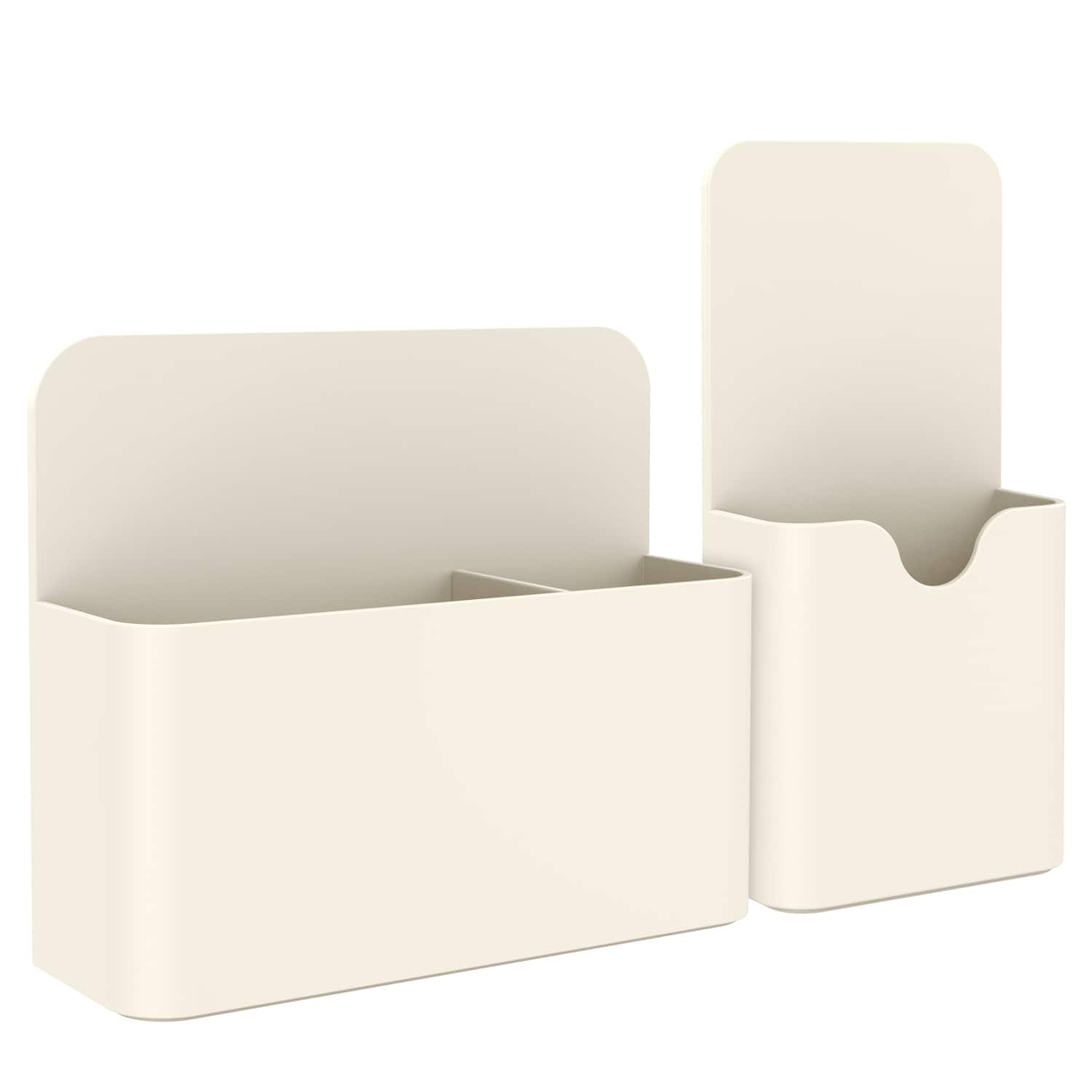 Garnen - 2Pack Magnetic Pen Holder for Refrigerator & Locker, Magnetic Marker Holder for Whiteboard 2"&5" Fridge Magnet Organizer - White