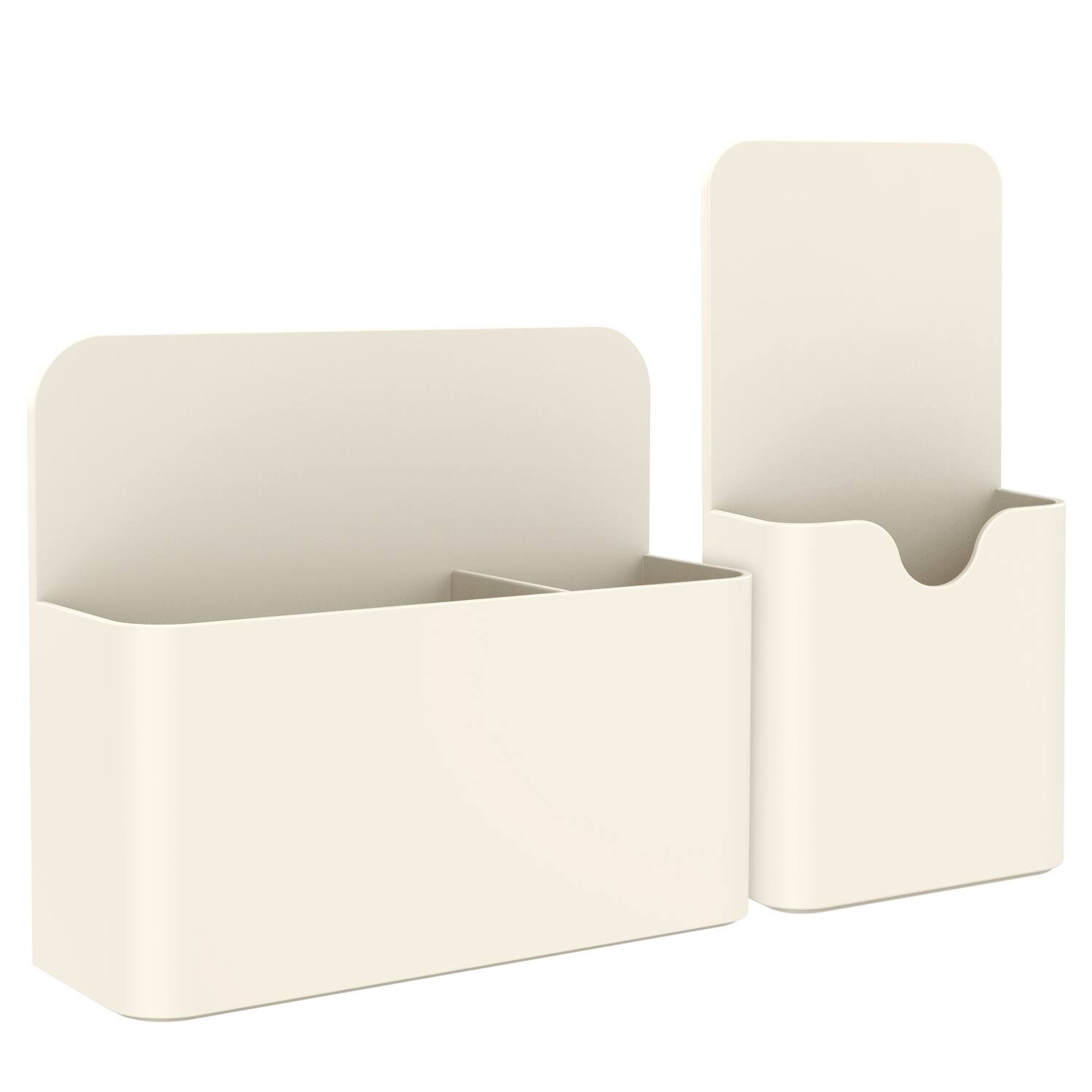 Front. Garnen - 2Pack Magnetic Pen Holder for Refrigerator & Locker, Magnetic Marker Holder for Whiteboard 2"&5" Fridge Magnet Organizer - White.