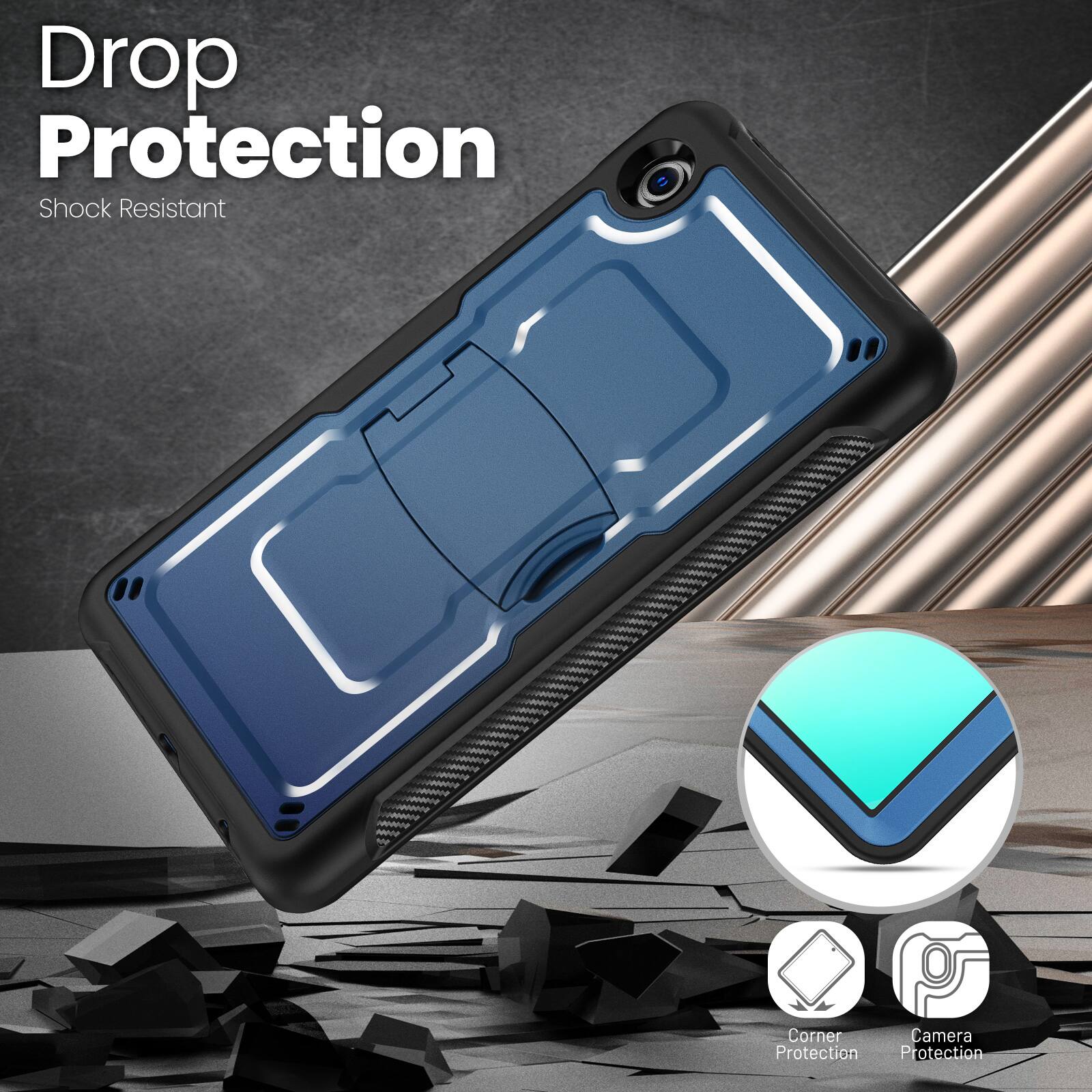 Drop Protection  
Shock Resistant  

Corner Protection  
Camera Protection